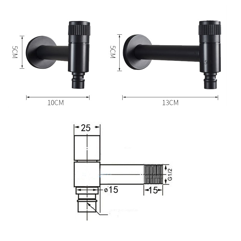Wall-Mount Outdoor Garden Faucet | Cold Water Hose Spigot with Brass Valve & Stainless Steel Body for Yard, Patio & Balcony | Thomler
