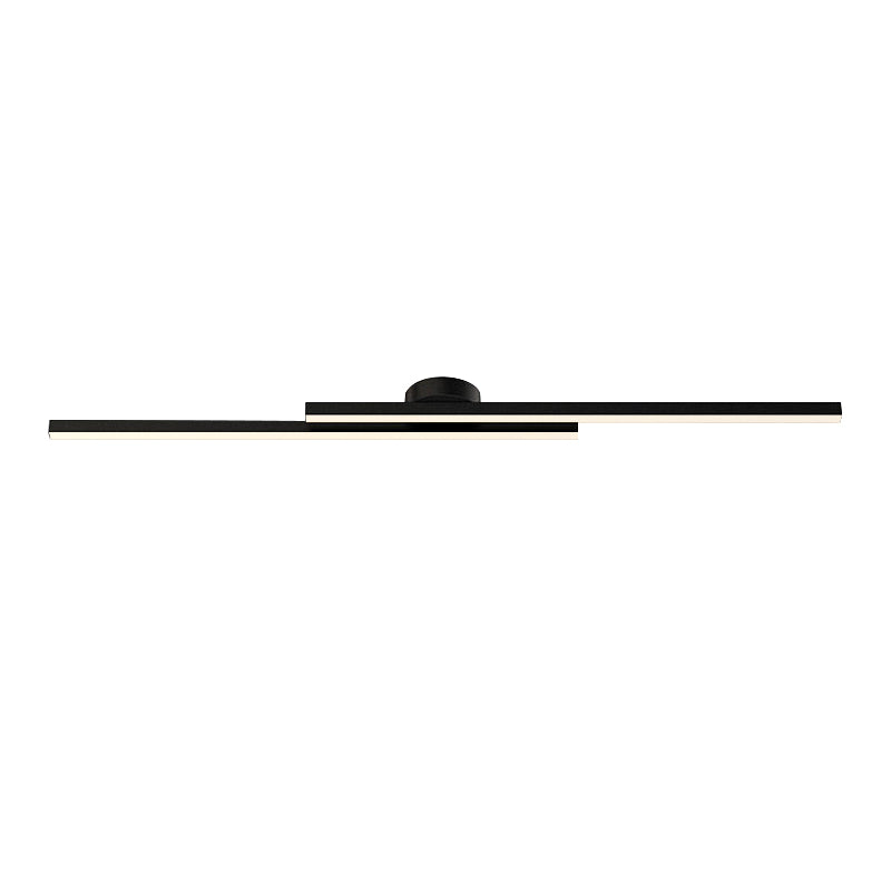 Wall Light Metal PVC 90.0 cm (35.4") Black Bathroom Hallway Integrated LED Modern Mirror Light Linear Wall Lamp | Thomler