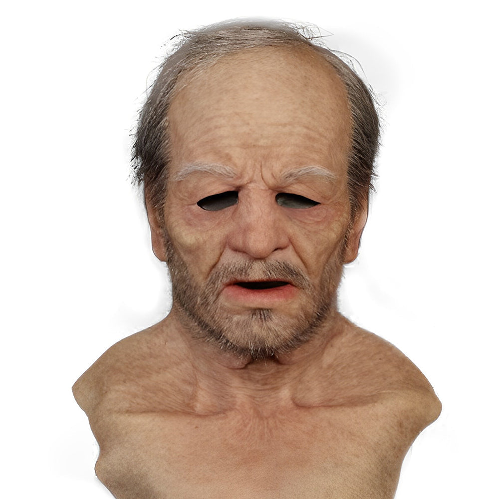 Realistic Latex Old Man Full Head Mask for Halloween, Cosplay, Theater and Costume Parties | Thomler