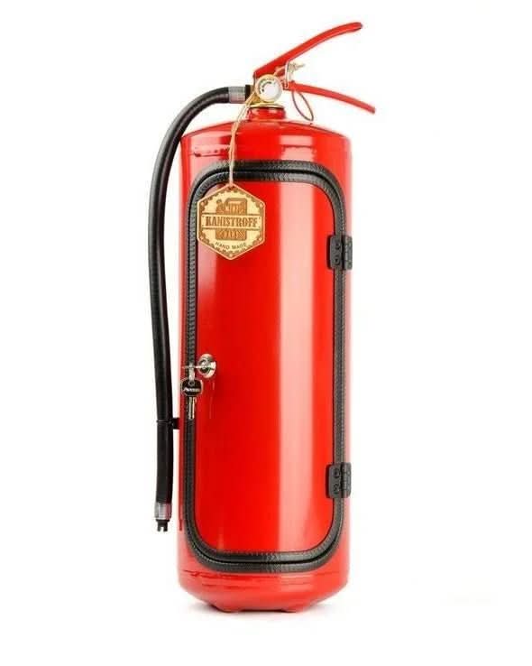 Fire Extinguisher Liquor Cabinet – Concealed Mini Bar Storage for Bottles & Accessories in Vintage Metal Design for Man Cave, Home Bar | Thomler