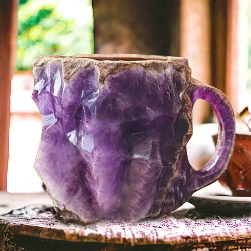 Geometric Crystal Glass Coffee Mug 12 oz Luxury Faceted Diamond Design Tea Cup for Home Office Kitchen Daily Use Hot Cold Beverages | Thomler