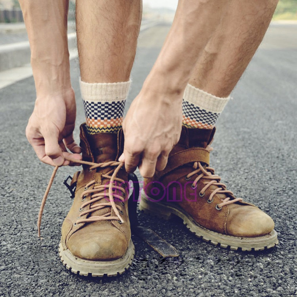 Heritage Knit Crew Socks 4-Pack – Multicolor Jacquard Fall Patterns for Women & Men | Thomler