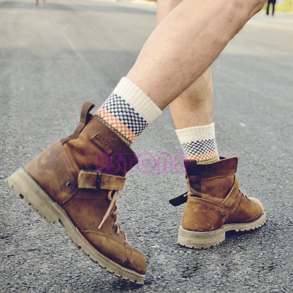 Heritage Knit Crew Socks 4-Pack – Multicolor Jacquard Fall Patterns for Women & Men | Thomler