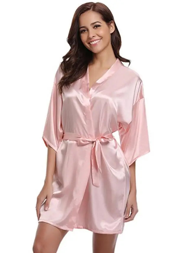 RB032 2018 Nieuwe Zijden Kimono Robe Badjas Vrouwen Zijden Bruidsmeisje Gewaden Sexy Marineblauw Gewaden Satijnen Gewaad Dames Kamerjassen