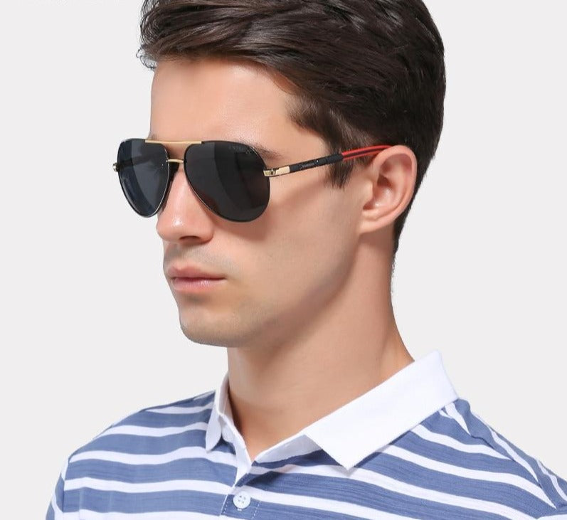 Men's Retro Keyhole Bridge Sunglasses – Polarized UV Protection, Aluminum Frame, 5 Color Options | Thomler