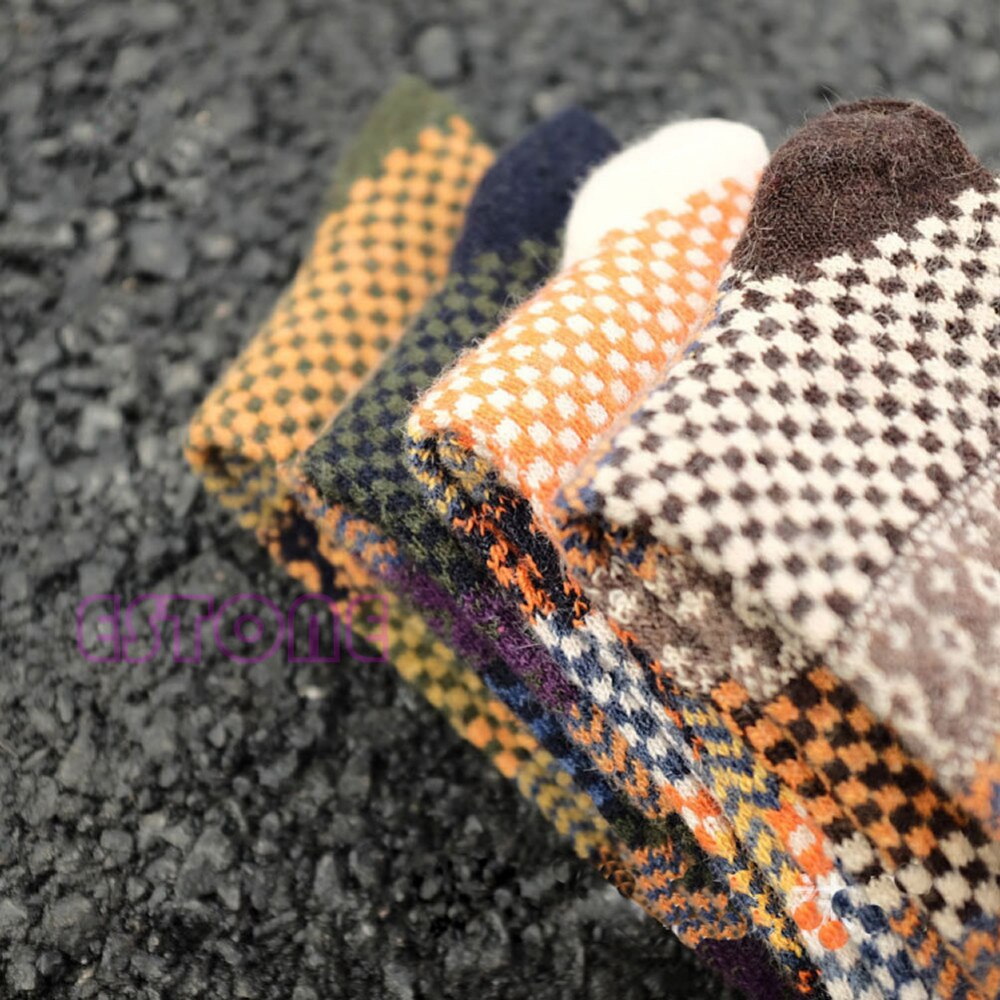 Heritage Knit Crew Socks 4-Pack – Multicolor Jacquard Fall Patterns for Women & Men | Thomler