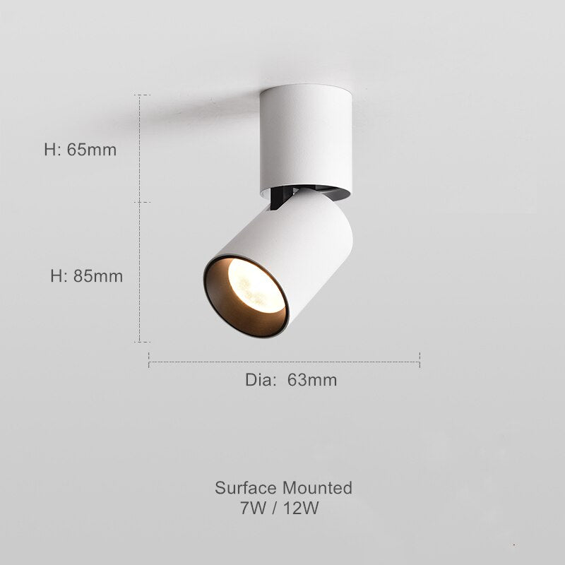 Pivoting LED Ceiling Spot 7W 12W Directional Accent Light for Kitchen Living Room Office Retail | Thomler