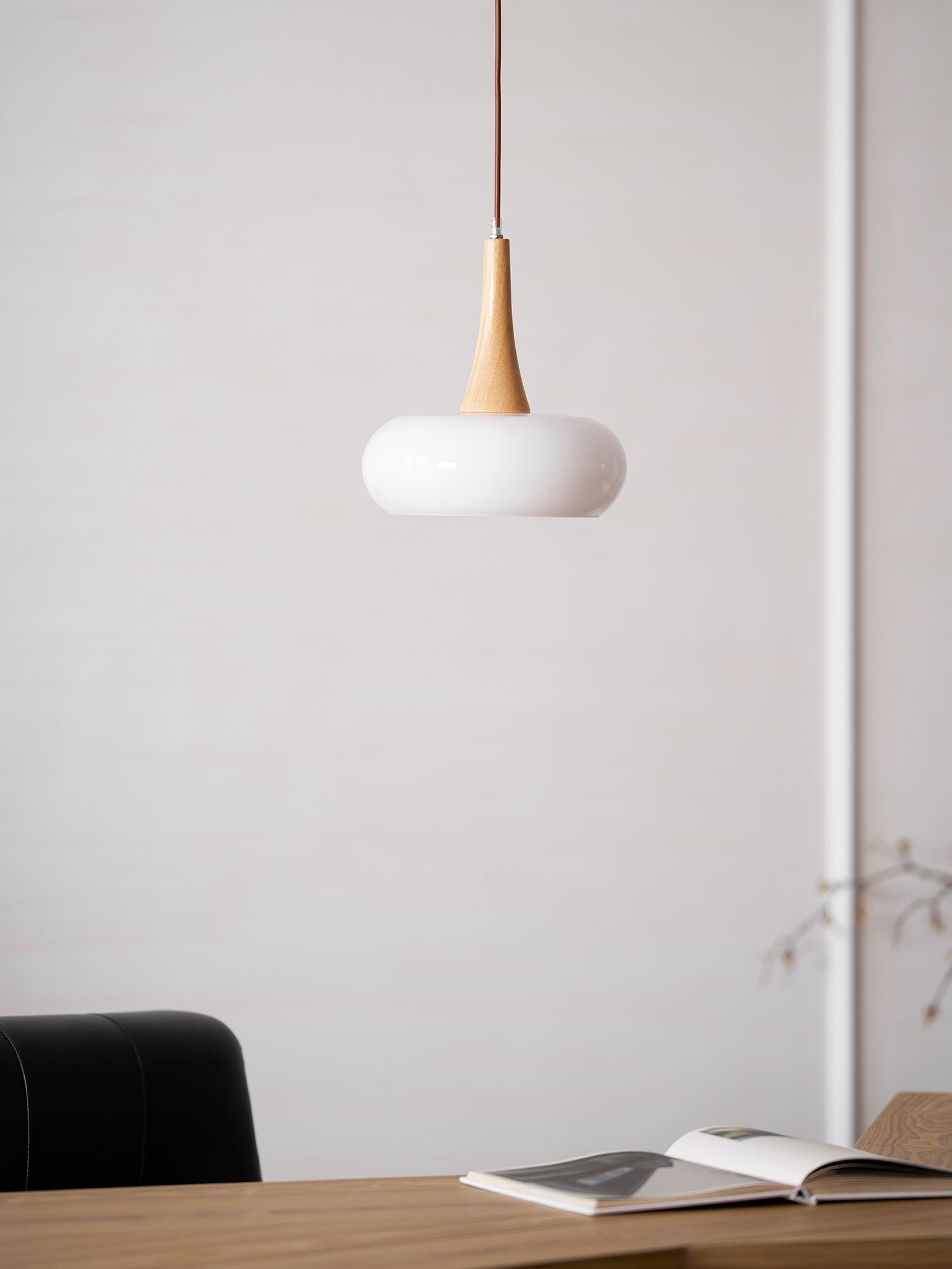 Pendant Lamp Metal Glass Wood 11 in Indoor Kitchen Dining Room Hanging Light Fixture Modern Lighting Options | Thomler