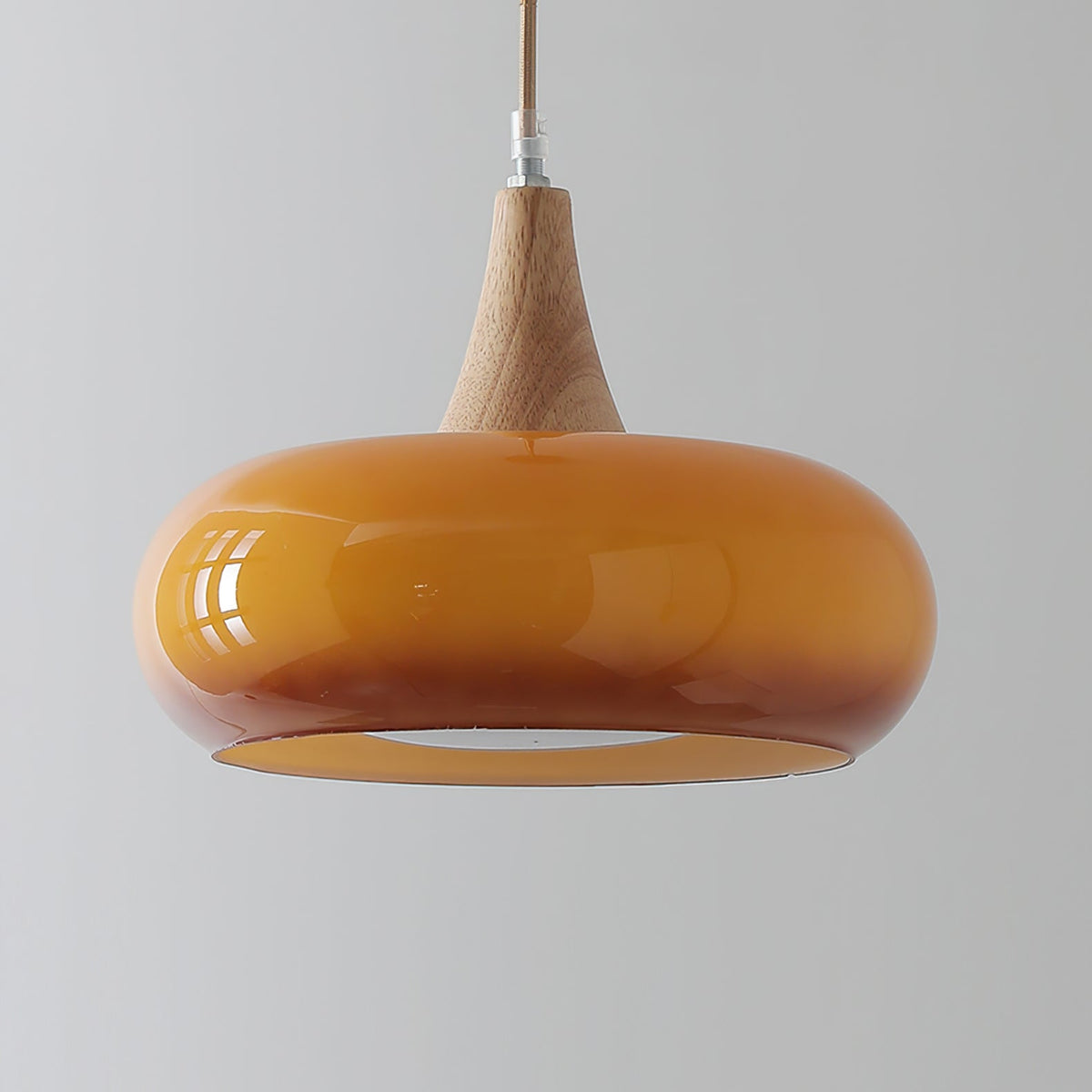 Wood & Amber Glass Pendant Light – Single, Double or Triple Head Design for Kitchen & Dining Room | Thomler