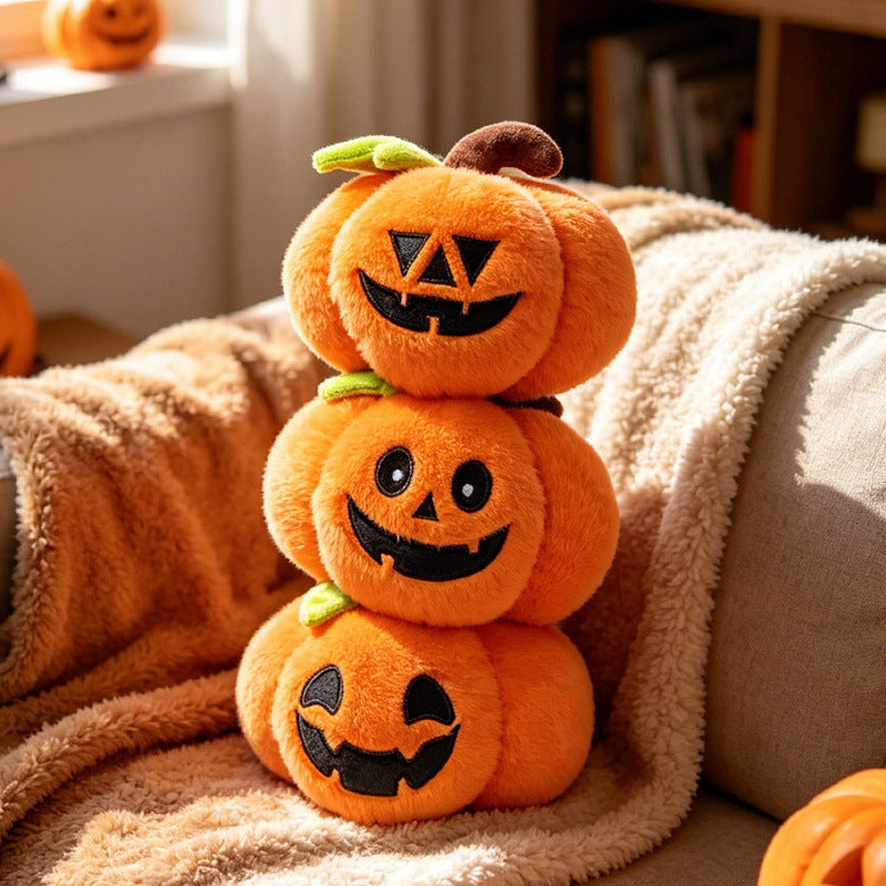 Soft Embroidered Halloween Plush Figures Set with Friendly Characters for Shelves and Tabletops | Thomler