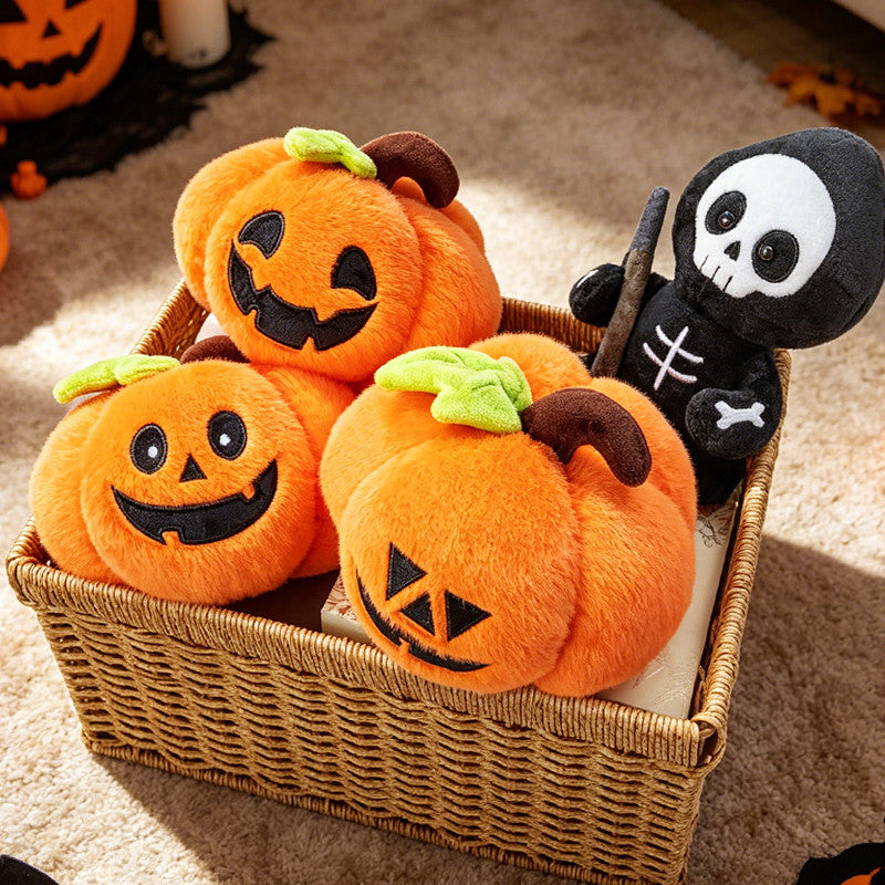 Soft Embroidered Halloween Plush Figures Set with Friendly Characters for Shelves and Tabletops | Thomler