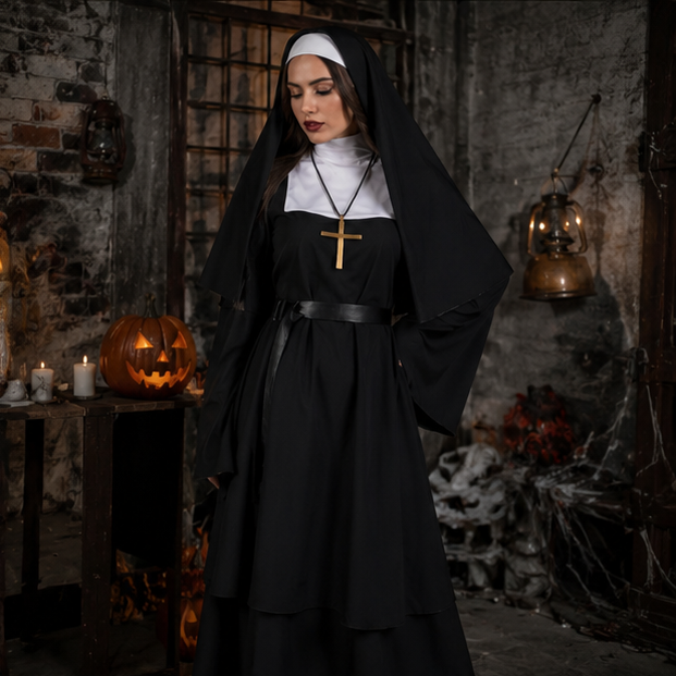 Sinister Religious Figure Ensemble – Full-Length Hooded Garment for Chilling Masquerade Appearances | Thomler