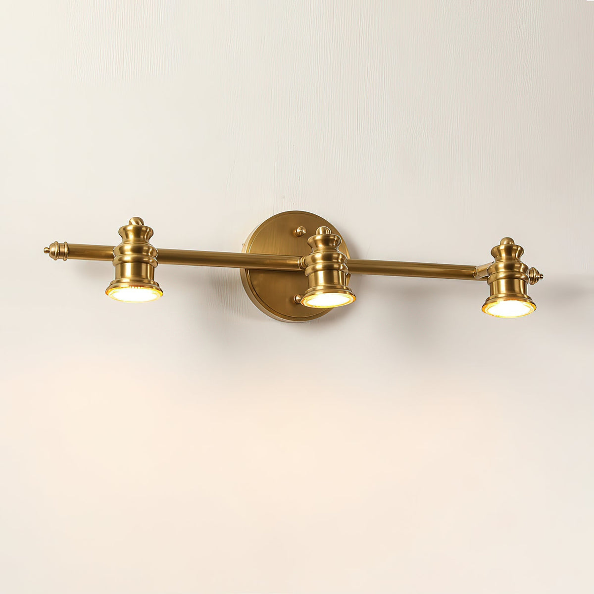 Adjustable Brass Track Wall Light – Multi-Spot Indoor Sconce for Picture Gallery, Kitchen Counter & Bath | Thomler