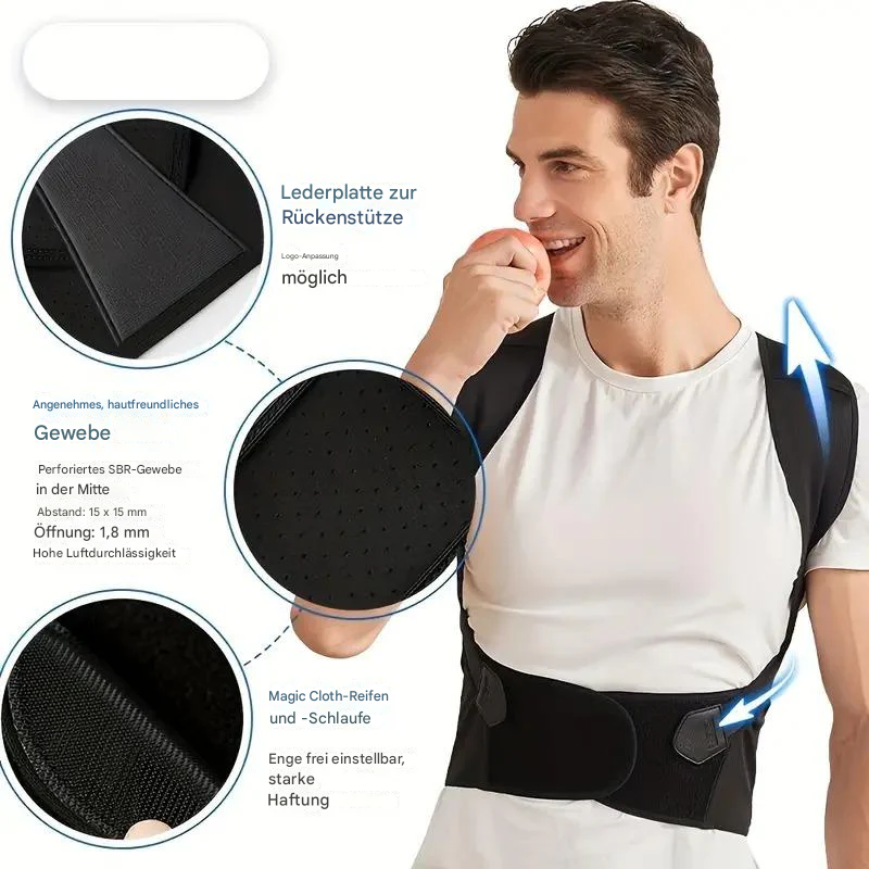Upper Back Support Brace for Slouch Relief – Adjustable Wrap Design for Men & Women | Thomler
