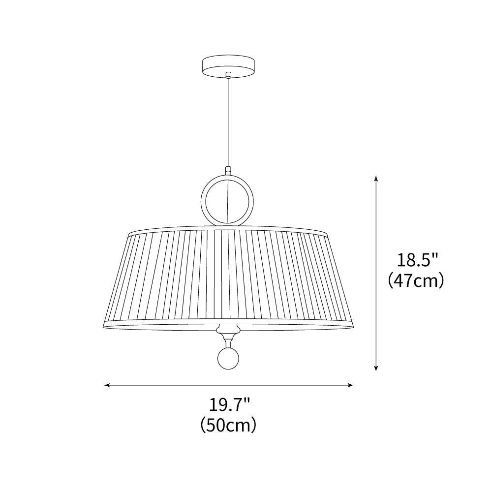 Pendant Light Wood And Cloth 13.8 in Diameter 16.9 in Height Adjustable Modern Dining Living Room Lighting | Thomler