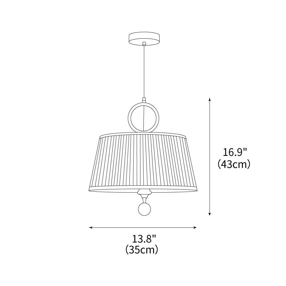 Pendant Light Wood And Cloth 13.8 in Diameter 16.9 in Height Adjustable Modern Dining Living Room Lighting | Thomler