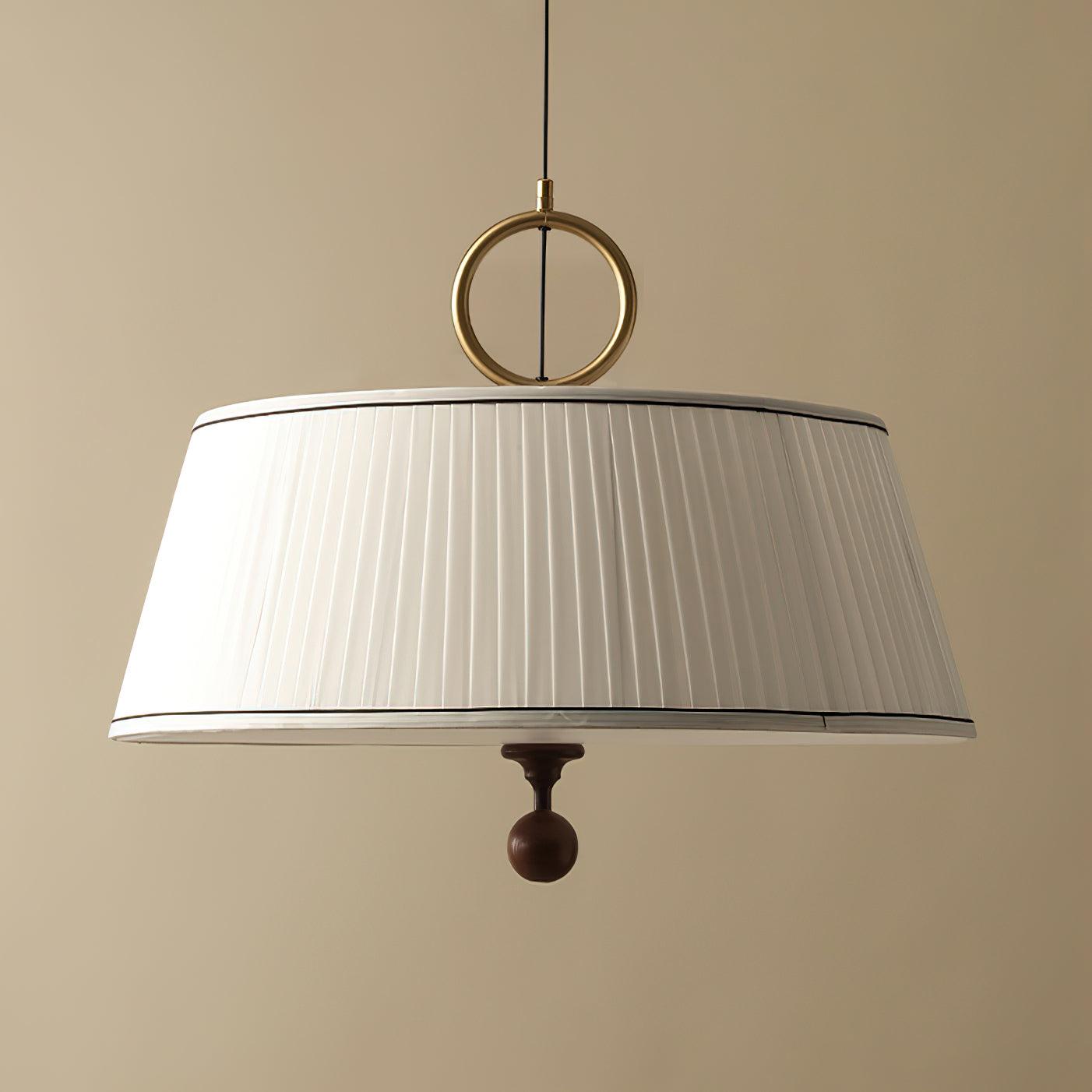 Pendant Light Wood And Cloth 13.8 in Diameter 16.9 in Height Adjustable Modern Dining Living Room Lighting | Thomler