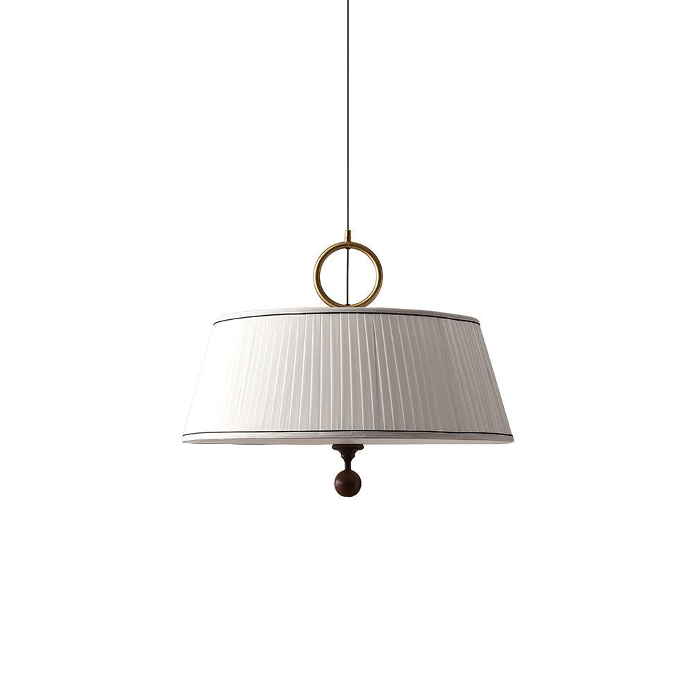 Pendant Light Wood And Cloth 13.8 in Diameter 16.9 in Height Adjustable Modern Dining Living Room Lighting | Thomler