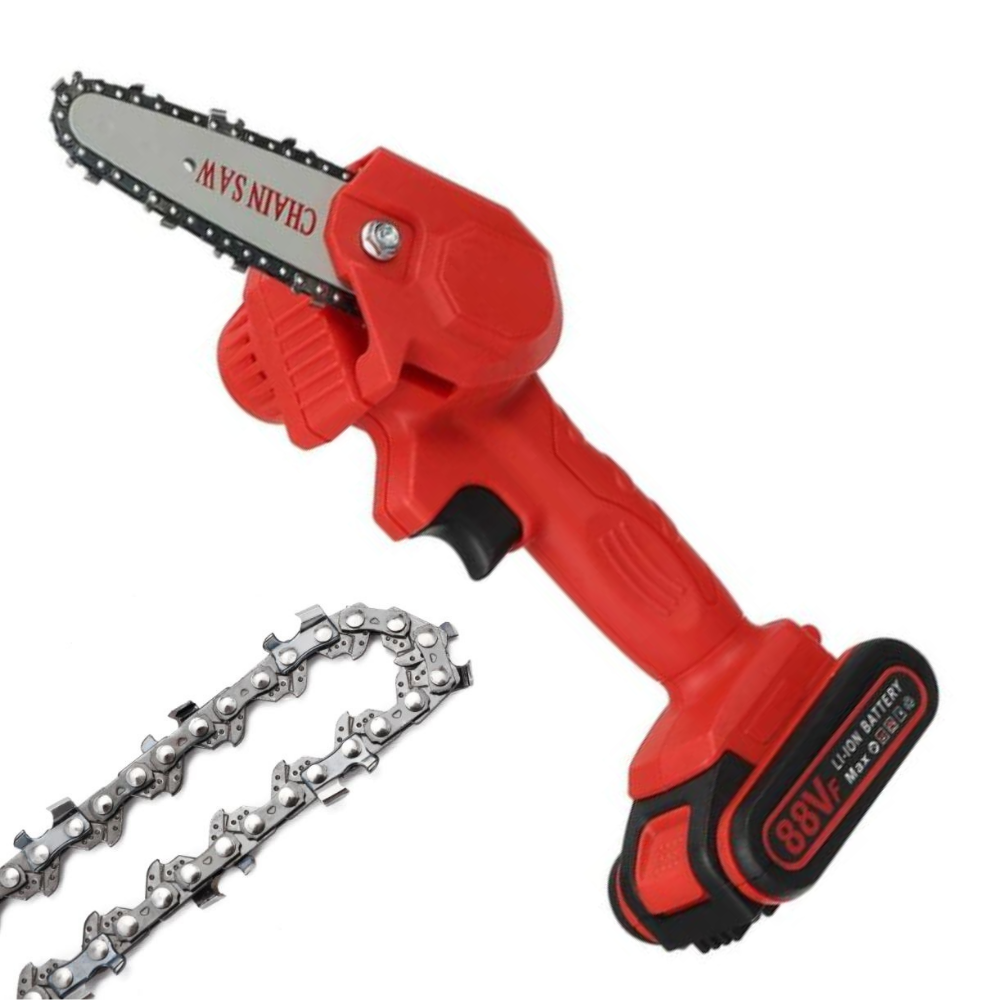 Cordless Electric Mini Chainsaw with 2 Batteries – Compact One-Hand Pruning Saw for Trees & Yard Work | Thomler