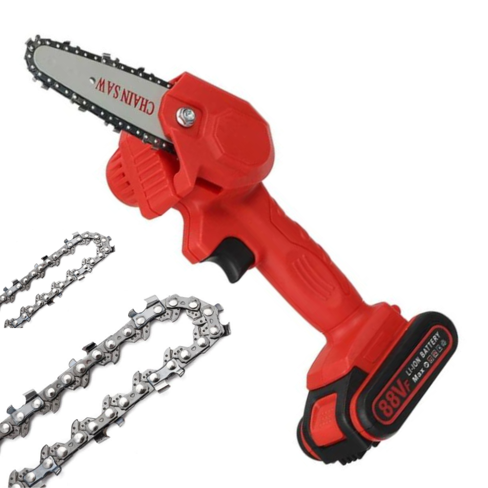 Cordless Electric Chainsaw with 2 Batteries – One-Hand Pruning Saw for Yard Work & Branch Trimming | Thomler