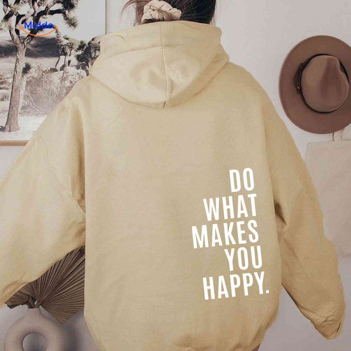 Relaxed-Fit Motivational Pullover Hoodie with Drop Shoulders – Soft Cotton Blend for Women | Thomler