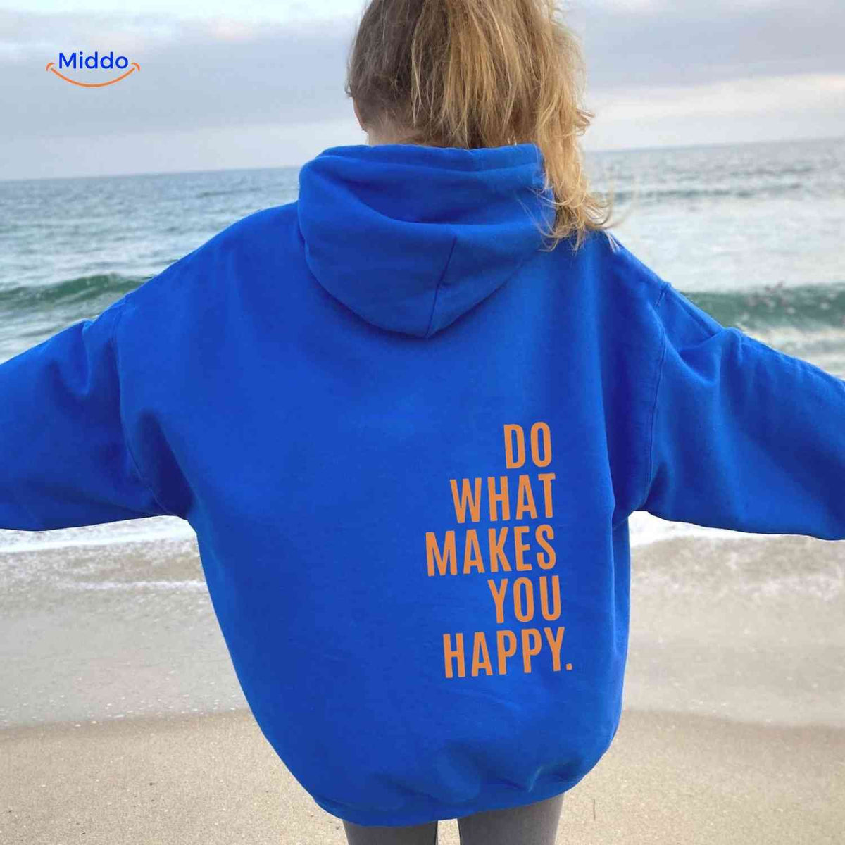 Relaxed-Fit Motivational Pullover Hoodie with Drop Shoulders – Soft Cotton Blend for Women | Thomler