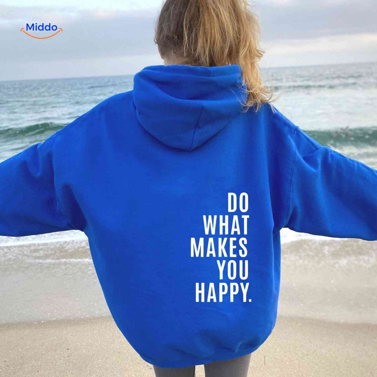 Relaxed-Fit Motivational Pullover Hoodie with Drop Shoulders – Soft Cotton Blend for Women | Thomler