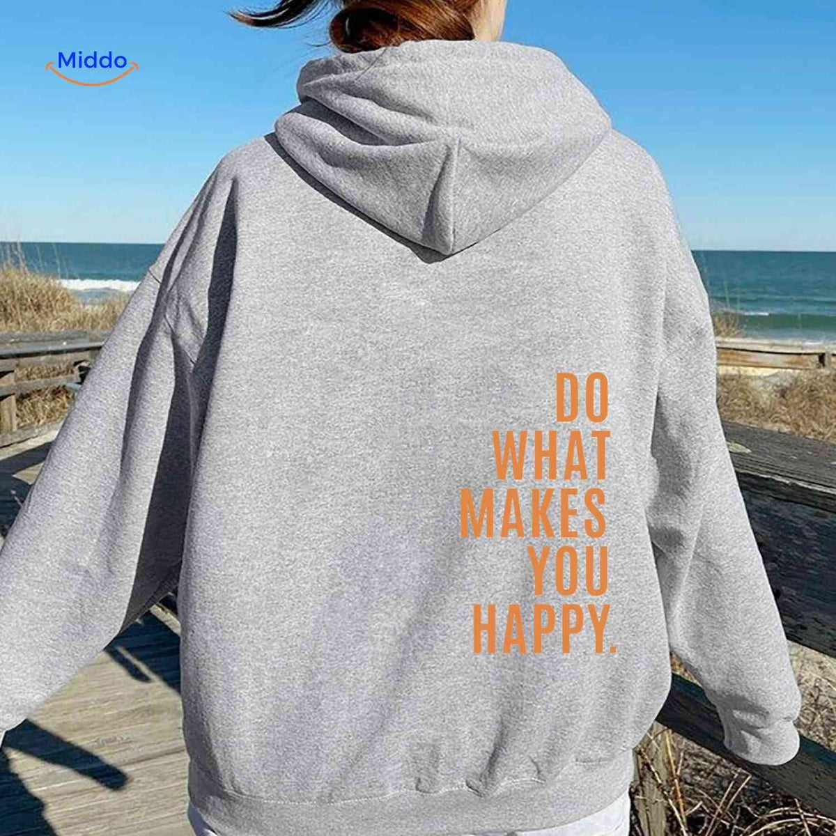 Relaxed-Fit Motivational Pullover Hoodie with Drop Shoulders – Soft Cotton Blend for Women | Thomler