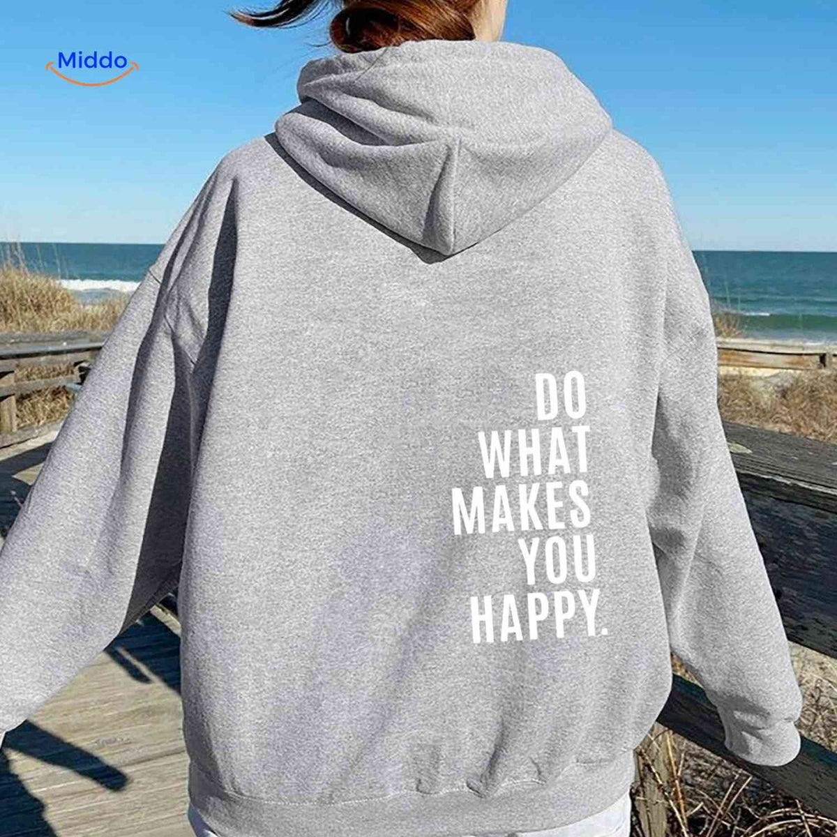 Relaxed-Fit Motivational Pullover Hoodie with Drop Shoulders – Soft Cotton Blend for Women | Thomler