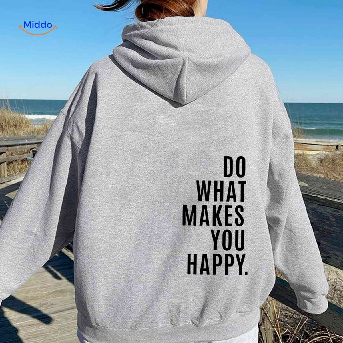 Relaxed-Fit Motivational Pullover Hoodie with Drop Shoulders – Soft Cotton Blend for Women | Thomler