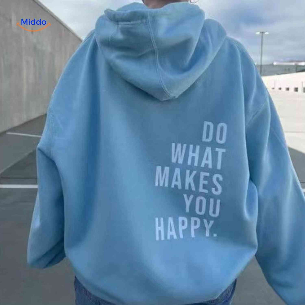 Relaxed-Fit Motivational Pullover Hoodie with Drop Shoulders – Soft Cotton Blend for Women | Thomler