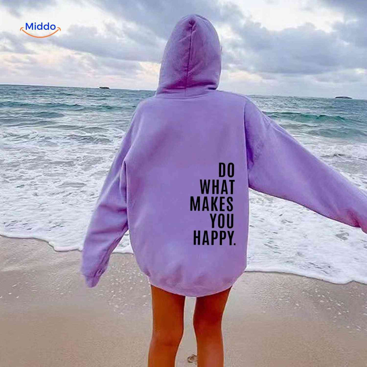 Relaxed-Fit Motivational Pullover Hoodie with Drop Shoulders – Soft Cotton Blend for Women | Thomler