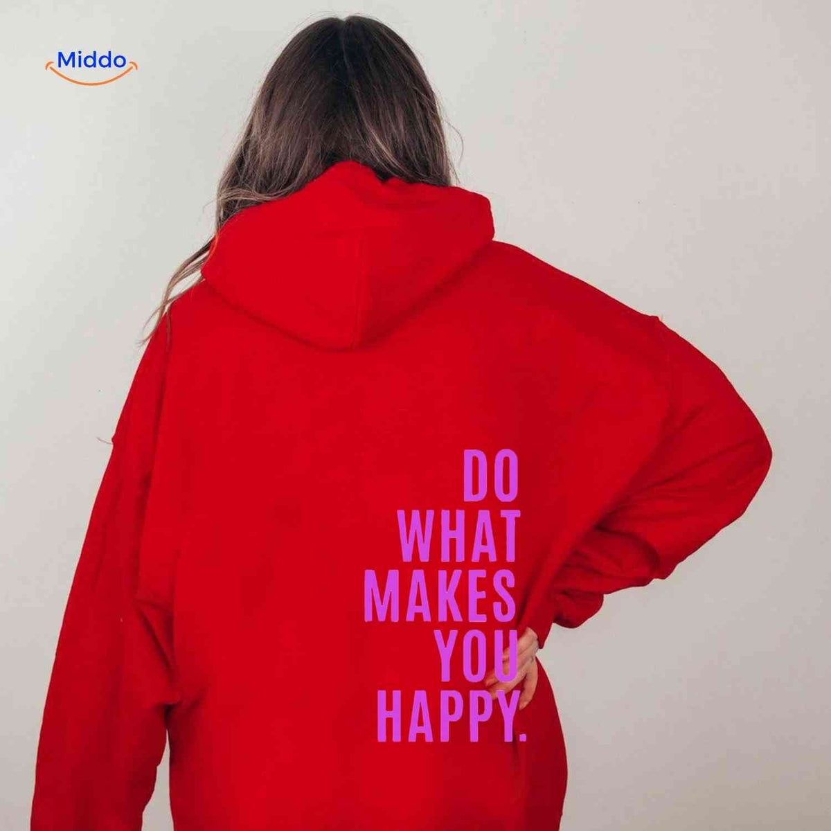 Relaxed-Fit Motivational Pullover Hoodie with Drop Shoulders – Soft Cotton Blend for Women | Thomler