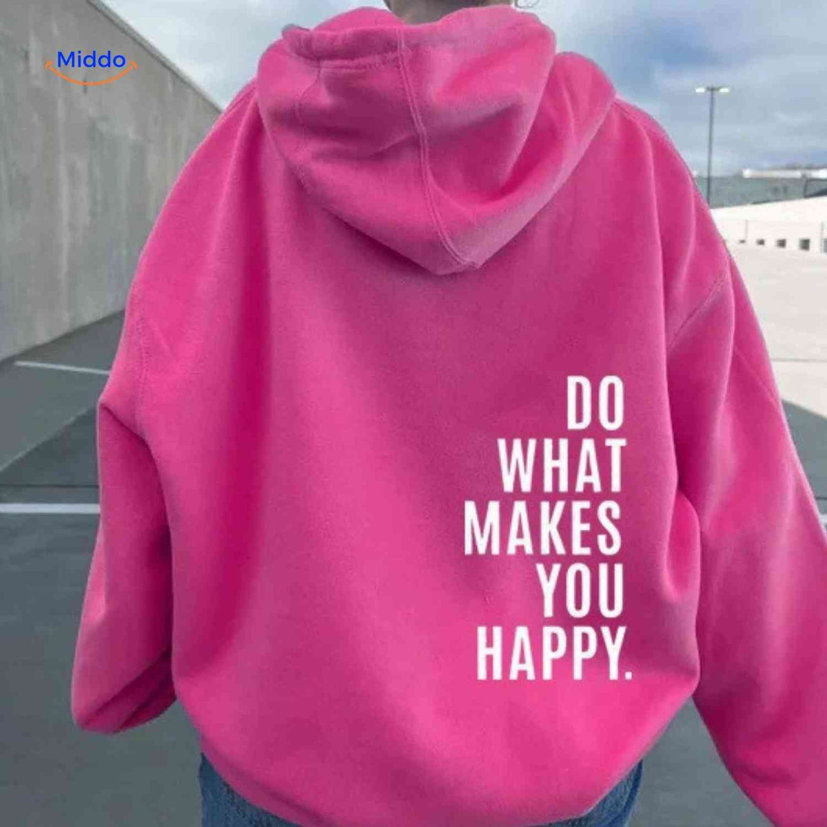 Relaxed-Fit Motivational Pullover Hoodie with Drop Shoulders – Soft Cotton Blend for Women | Thomler