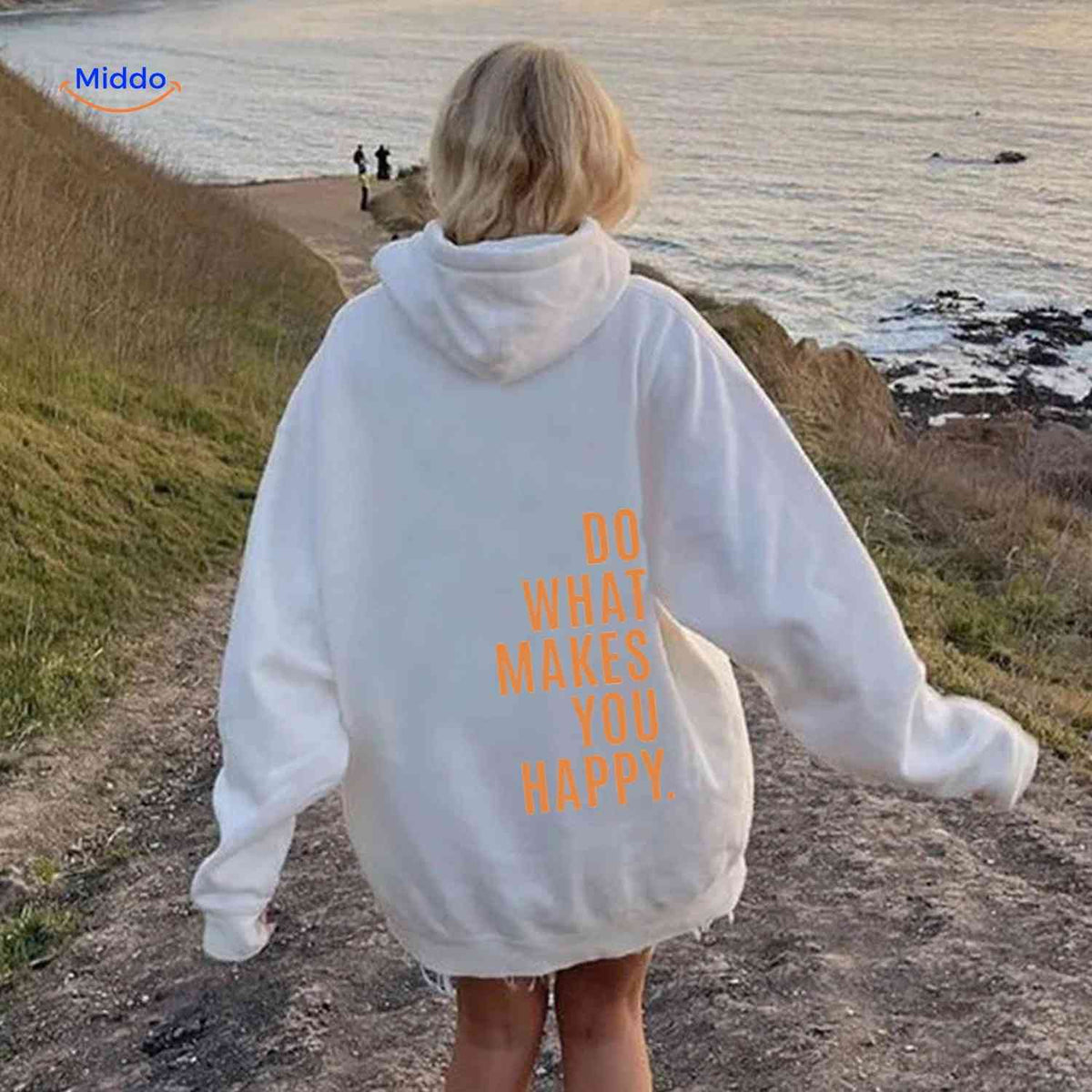 Relaxed-Fit Motivational Pullover Hoodie with Drop Shoulders – Soft Cotton Blend for Women | Thomler