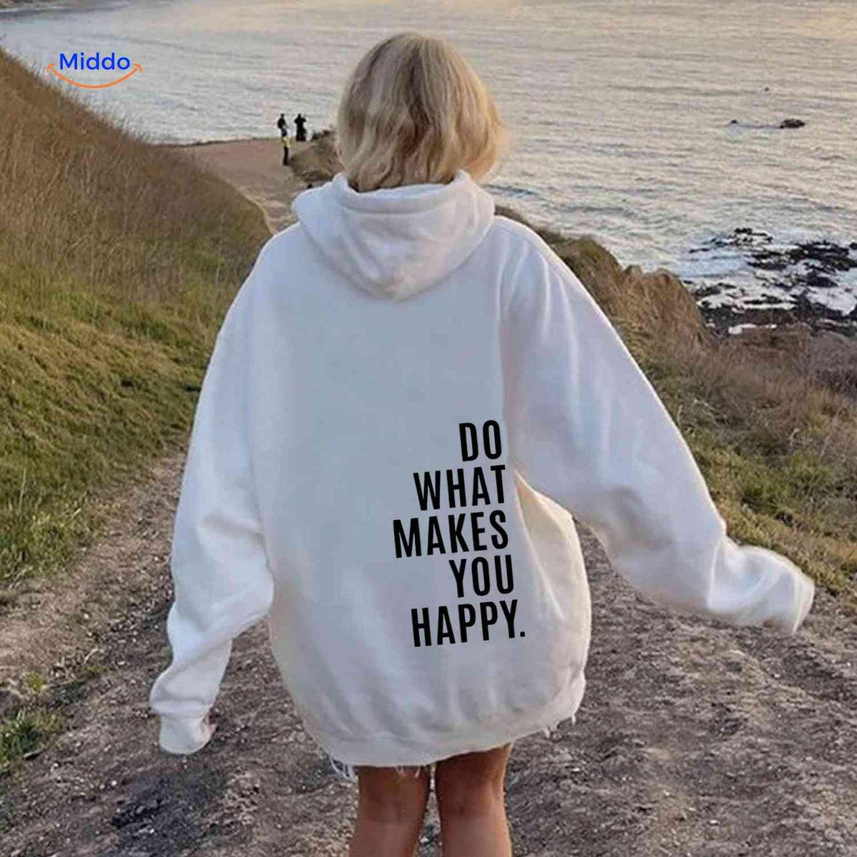 Relaxed-Fit Motivational Pullover Hoodie with Drop Shoulders – Soft Cotton Blend for Women | Thomler