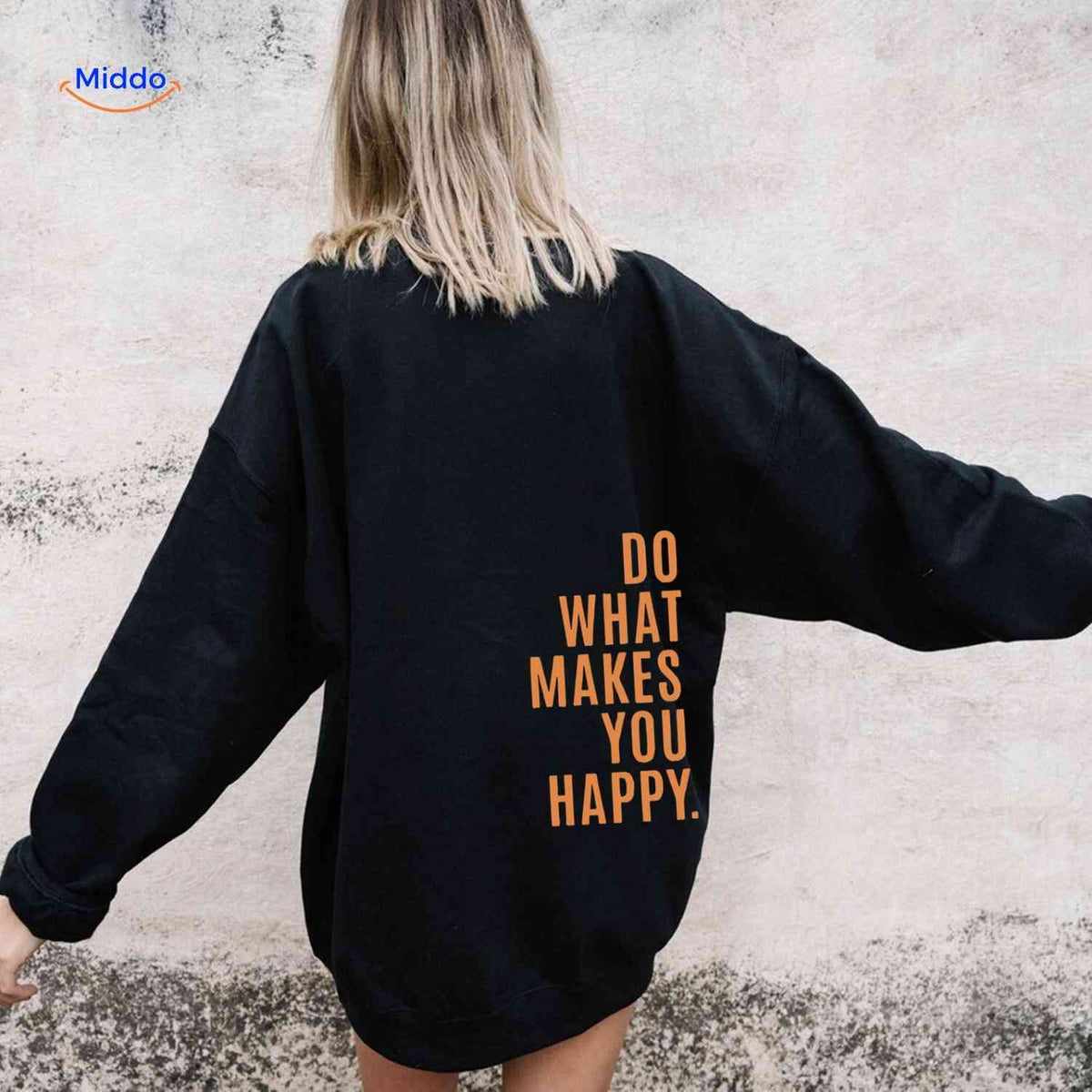 Relaxed-Fit Motivational Pullover Hoodie with Drop Shoulders – Soft Cotton Blend for Women | Thomler