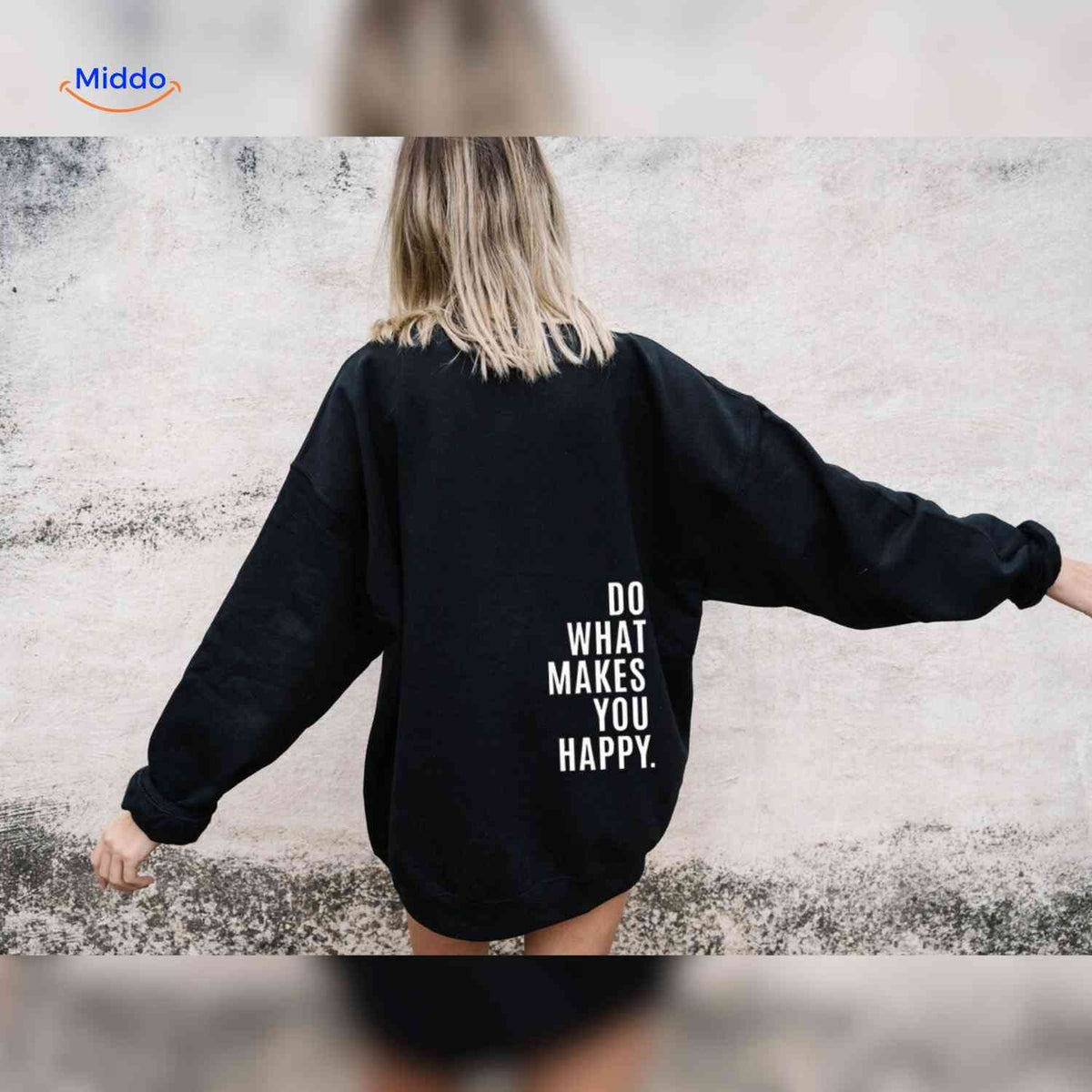Relaxed-Fit Motivational Pullover Hoodie with Drop Shoulders – Soft Cotton Blend for Women | Thomler