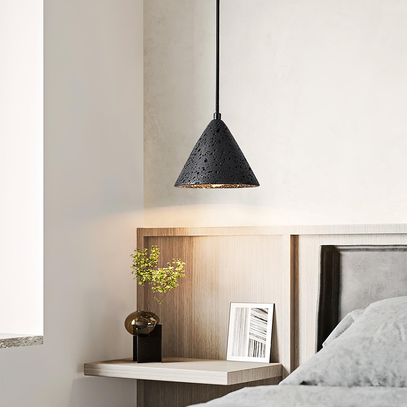 Stone Hanging Lamp E26 40W Natural Texture Overhead Light for Island Counter Breakfast Nook Focused Downlight | Thomler