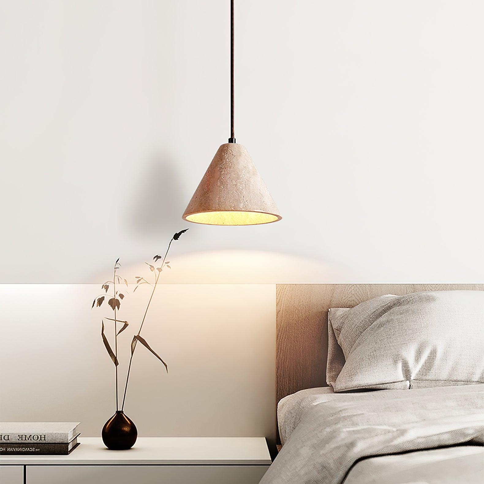 Stone Hanging Lamp E26 40W Natural Texture Overhead Light for Island Counter Breakfast Nook Focused Downlight | Thomler