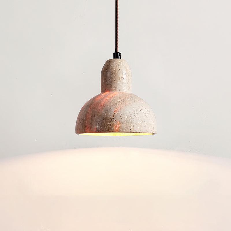 Stone Hanging Lamp E26 40W Natural Texture Overhead Light for Island Counter Breakfast Nook Focused Downlight | Thomler