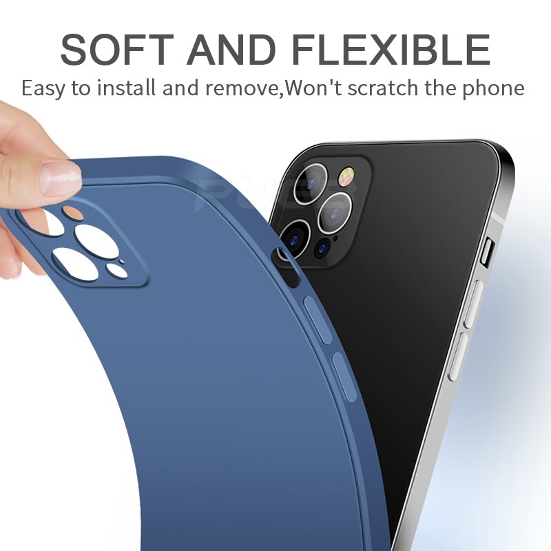 Soft Silicone iPhone Case for 11, 12, 13 Series – Slim Matte Grip Protection with Raised Edges and Full Camera Cover for Everyday Carry | Thomler