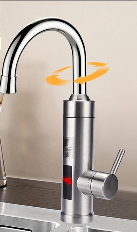 Instant Hot Water Faucet with Digital Temperature Display – Touchless Sensor Kitchen Tap, 3000W Electric Water Heater, Stainless Steel | Thomler