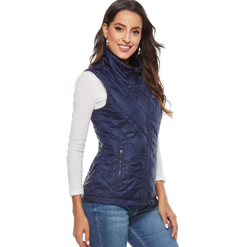 Women's USB Heated Vest with Infrared Heat Zones for Cold Weather | Lightweight Rechargeable Warming Jacket for Fall Winter Outdoor | Thomler