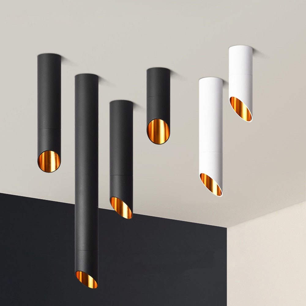 Copper-Accent Cylinder Downlight – Adjustable LED Ceiling Spotlight for Contemporary Home & Office | Thomler