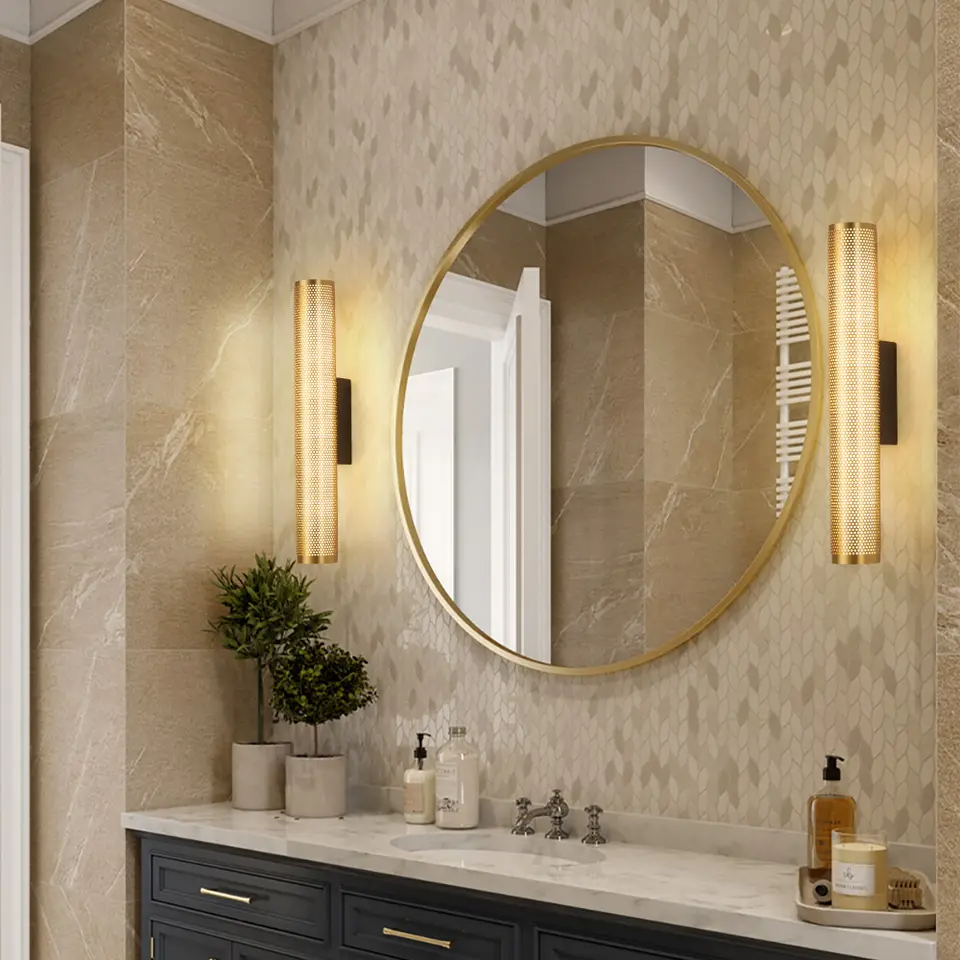 Hardwired Bathroom Vanity Light Fixture with Gold Finish, Modern Wall Mount Sconce for Bedroom, Living Room, Powder Room & Hallway | Thomler