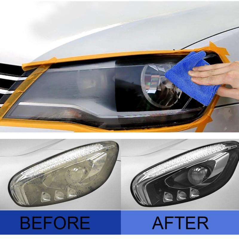 Headlight Restoration Liquid - Removes Haze & Yellowing from Cloudy Car Lenses - Renews Foggy Headlamps for Brighter Night Driving - DIY | Thomler