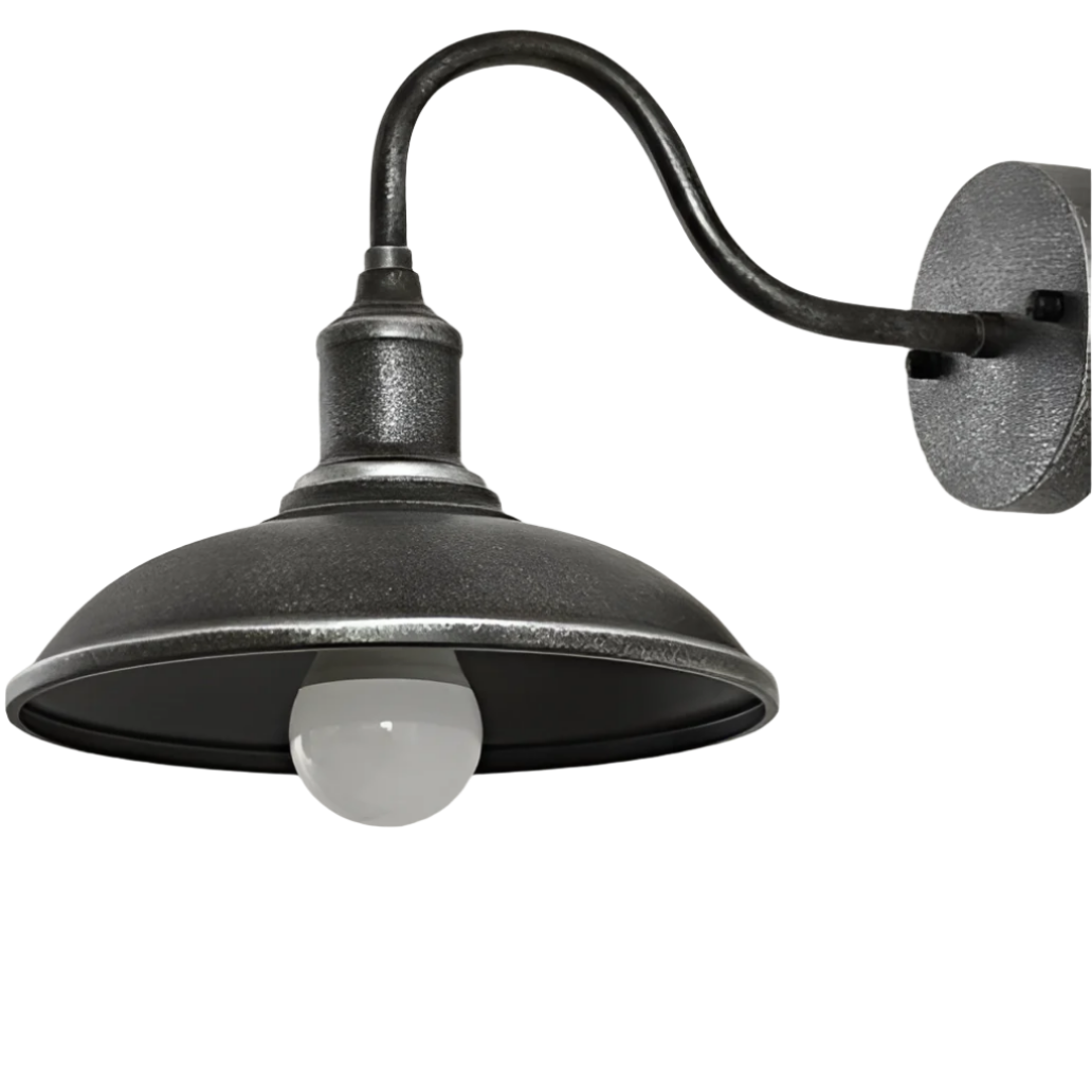Outdoor Wall Light Iron Gooseneck 9.4 in Waterproof Patio Barn Exterior Fixture Industrial Farmhouse Lighting | Thomler