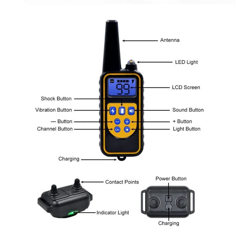 Rechargeable Remote Dog Training Collar with Vibration & Sound Modes – Waterproof E-Collar for All Breeds, 2600 ft Range | Thomler