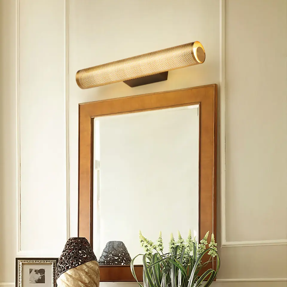 Hardwired Bathroom Vanity Light Fixture with Gold Finish, Modern Wall Mount Sconce for Bedroom, Living Room, Powder Room & Hallway | Thomler